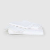 Pure White Sateen Fitted Flat Sheet Set